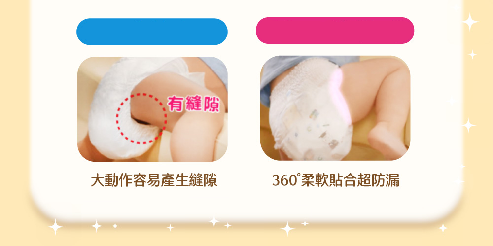 滿意寶寶輕巧褲與一般褲型尿布比較